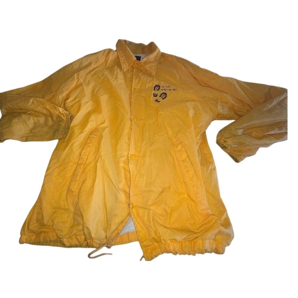 Vintage Artex Al-Batin Saudi Arabia Coaches Jacket Yellow Medium Snap Front